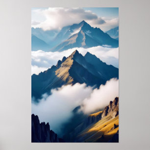 Poster Paisagem Picturesca Monta Natureza Tranquil