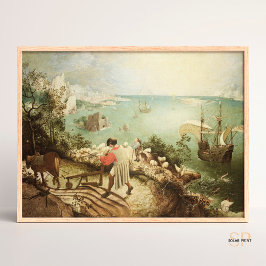 Poster Paisagem Pieter Bruegel com queda de Icarus