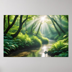 Poster Paisagem pitoresca Panorâmica Rio Natureza Paz