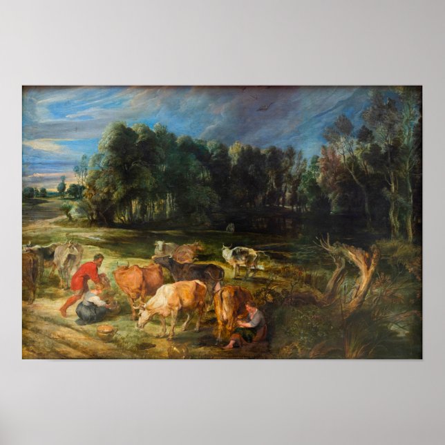 Poster Paisagem Polder com Efetivo de Vacas (Frente)