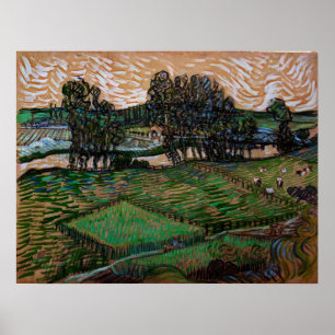 Póster Paisagem, Ponte sobre o Oise por Vincent van Gogh