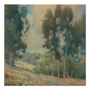 Póster Paisagem primavera (1911) Serene Watercolor Scener