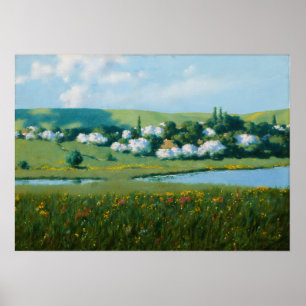 Poster Paisagem primavera com Pond Stanisław Witkiewicz