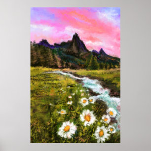 Poster Paisagem primavera - Flor - Pintura Original