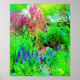 Poster Paisagem Primavera verde do jardim com peônias