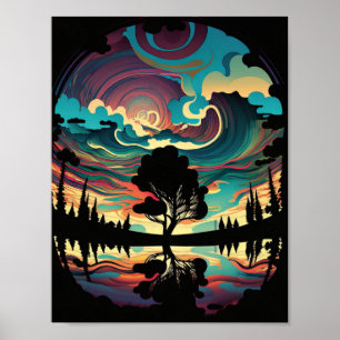 Poster Paisagem psicodélica