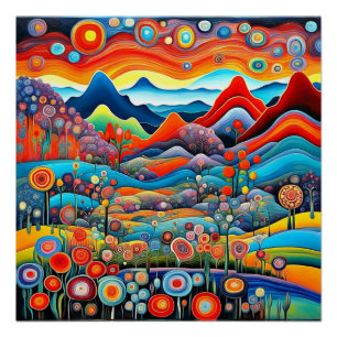 Póster Paisagem Psicodélica 1