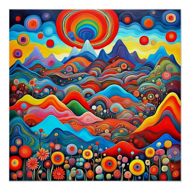 Póster Paisagem Psicodélica 3 (Frente)