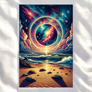 Poster Paisagem Psychedelic Celestial Sunset Beach