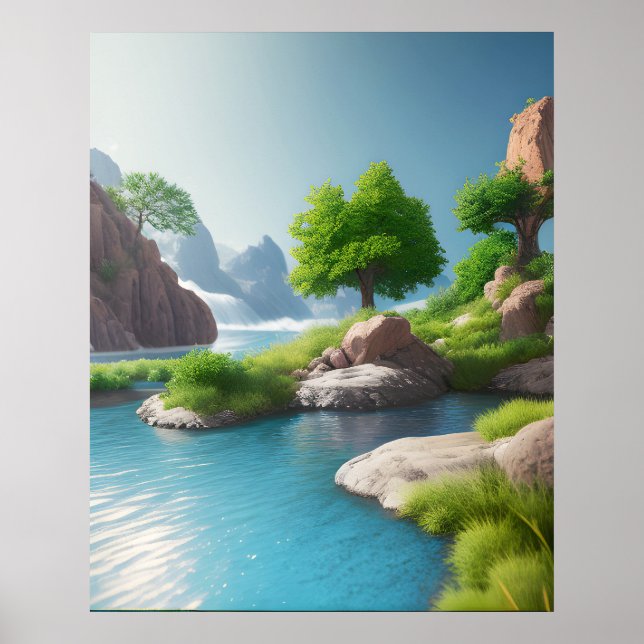 Poster Paisagem Realista E Natural (Frente)