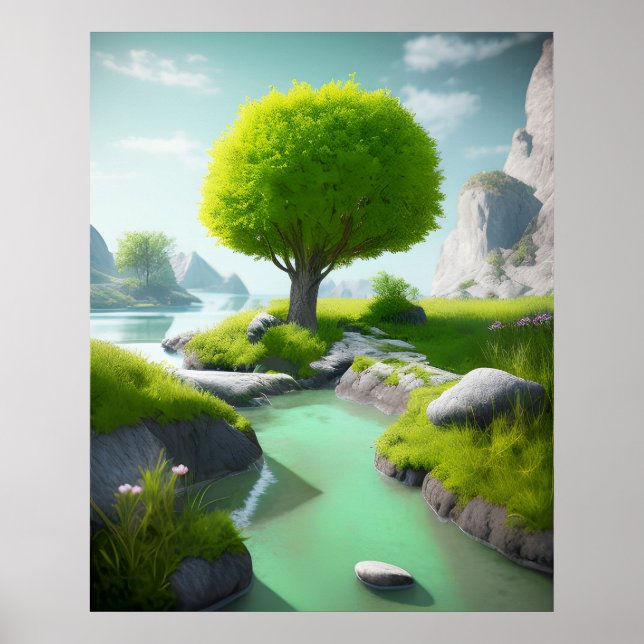 Poster Paisagem Realista E Natural (Frente)