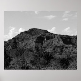 Poster Paisagem Rochosa Negra e Branca no Caprock Canyon