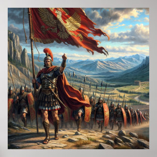 Poster Paisagem Romana Realista Epic Red