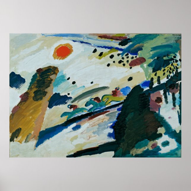 Póster Paisagem Romântica por Wassily Kandinsky (Frente)