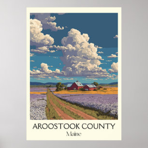 Poster Paisagem rural de Aroostook County ME Vintage
