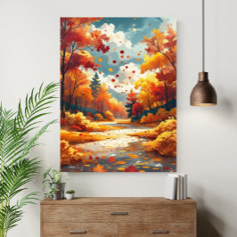Poster Paisagem Serena e Bonita da Natureza no Outono