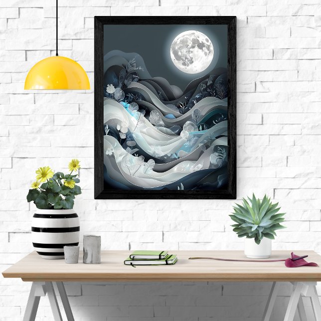 Poster Paisagem Serene Moonlit (Criador carregado)