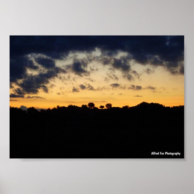 Poster Paisagem Silhueta Crepuscular (Frente)