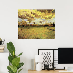 Póster Paisagem sob um céu tempestuoso por Vincent van G