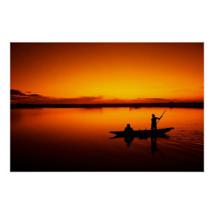 Póster Paisagem solar com um barco-68465