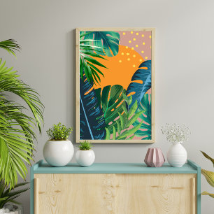 Poster Paisagem Solar Tropical Abstrato