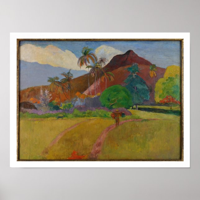 Poster Paisagem taitiana, 1891 (petróleo na canvas) (Frente)