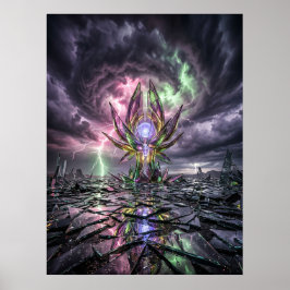 Poster Paisagem Tempestuosa de Vidro Partido