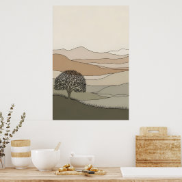 Poster Paisagem Texturizada de Calm