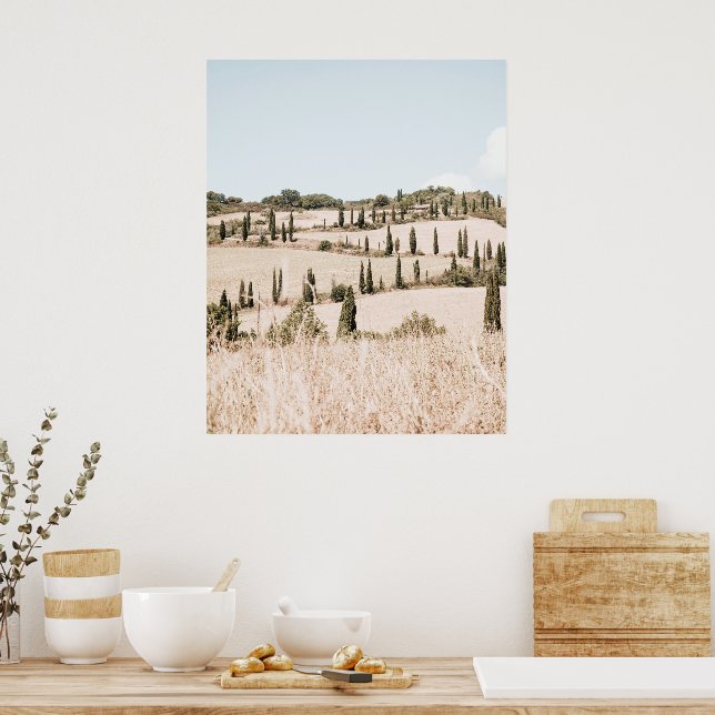 Poster Paisagem Toscânia Cores Suaves (Cozinha)