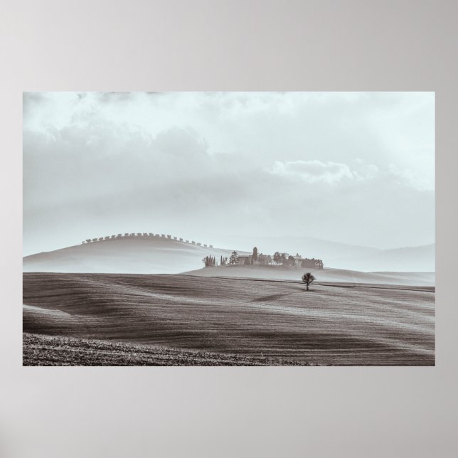 Poster Paisagem Toscânia Cores Suaves (Frente)