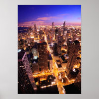 paisagem urbana à noite em Chicago