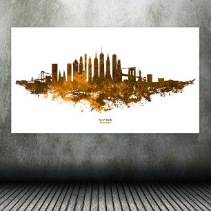 Poster Paisagem urbana da Cidade de Nova York em aquarela
