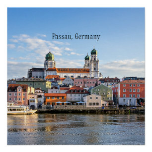 Póster Paisagem urbana da cidade de Passau, Alemanha