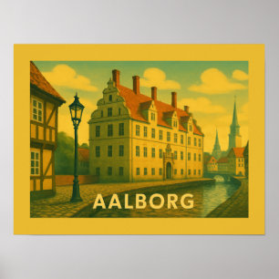 Poster Paisagem urbana de Aalborg Dinamarca