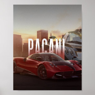 Poster Paisagem Urbana de Supercarros Pagani
