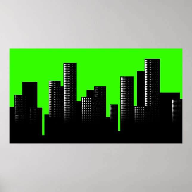 Poster paisagem urbana verde (Frente)