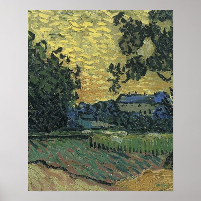 Poster Paisagem Van Gogh em Twilight (Frente)