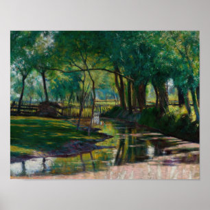 Poster Paisagem verde com ribeiro (1891) Wladyslaw Pod
