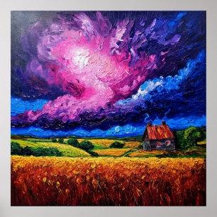 Poster Paisagem vibrante e dramática
