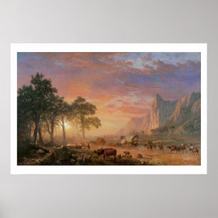 Póster Paisagem Vintage, Trilha do Oregon por Bierstadt
