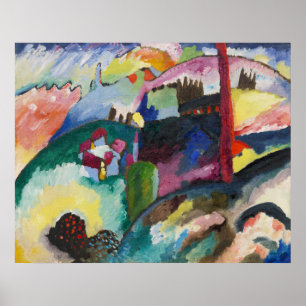 Poster Paisagem Wassily Kandinsky com Chaminé de Fábrica