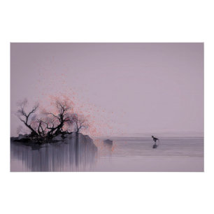 Póster Paisagem Zen Minimalista