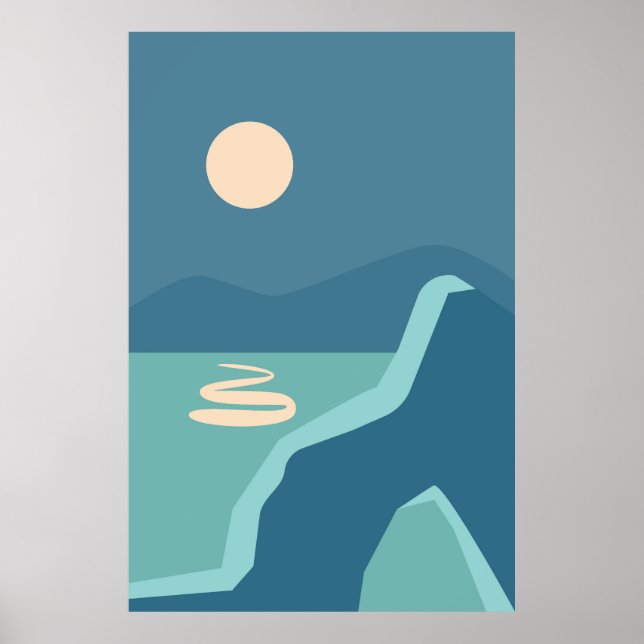 Poster Paisagens com nascer e pôr do sol (Frente)