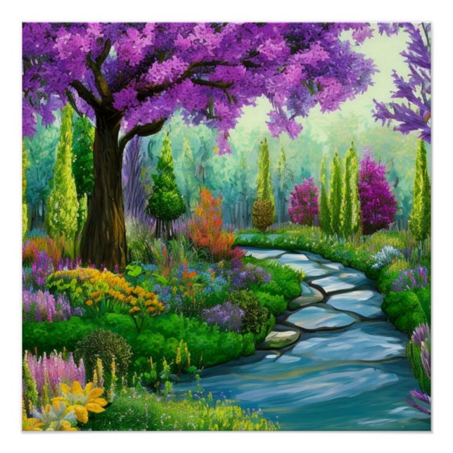 Póster paisagens florestais inspiradoras (Frente)