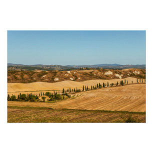 Póster Paisagens típicas da província de Siena, na Toscan