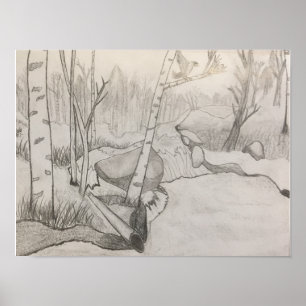 Poster Paisagista (Árvores, Pond e Ar Fresco)