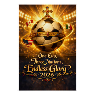 Póster Países Anfitriões da Copa do Mundo de 2026 EUA Méx