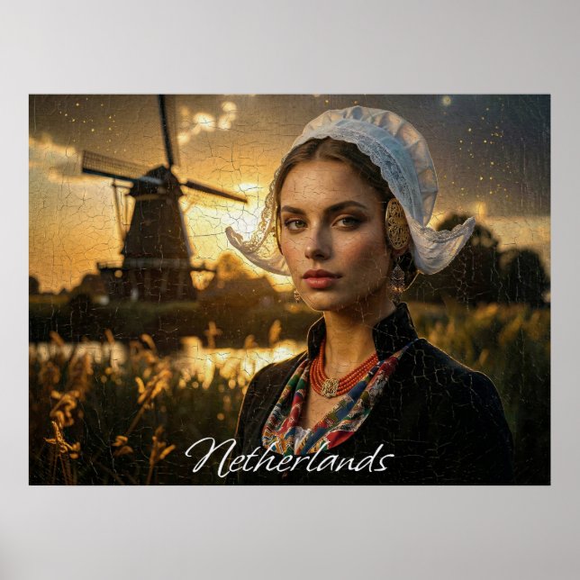 POSTER PAÍSES BAIXOS - PINTURA A ÓLEO - AI (Frente)