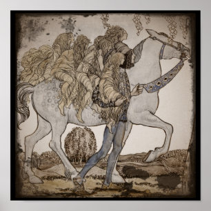 Poster Países das fadas no cavalo branco