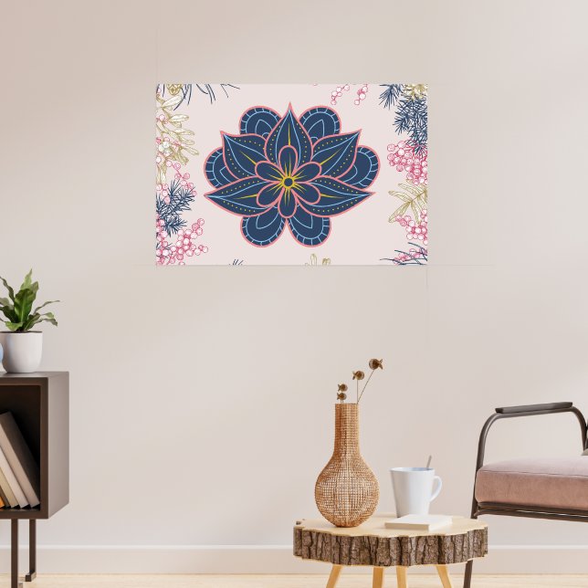 Poster Paisley Art, Blue and Purple Graphic (Sala de Estar 3)